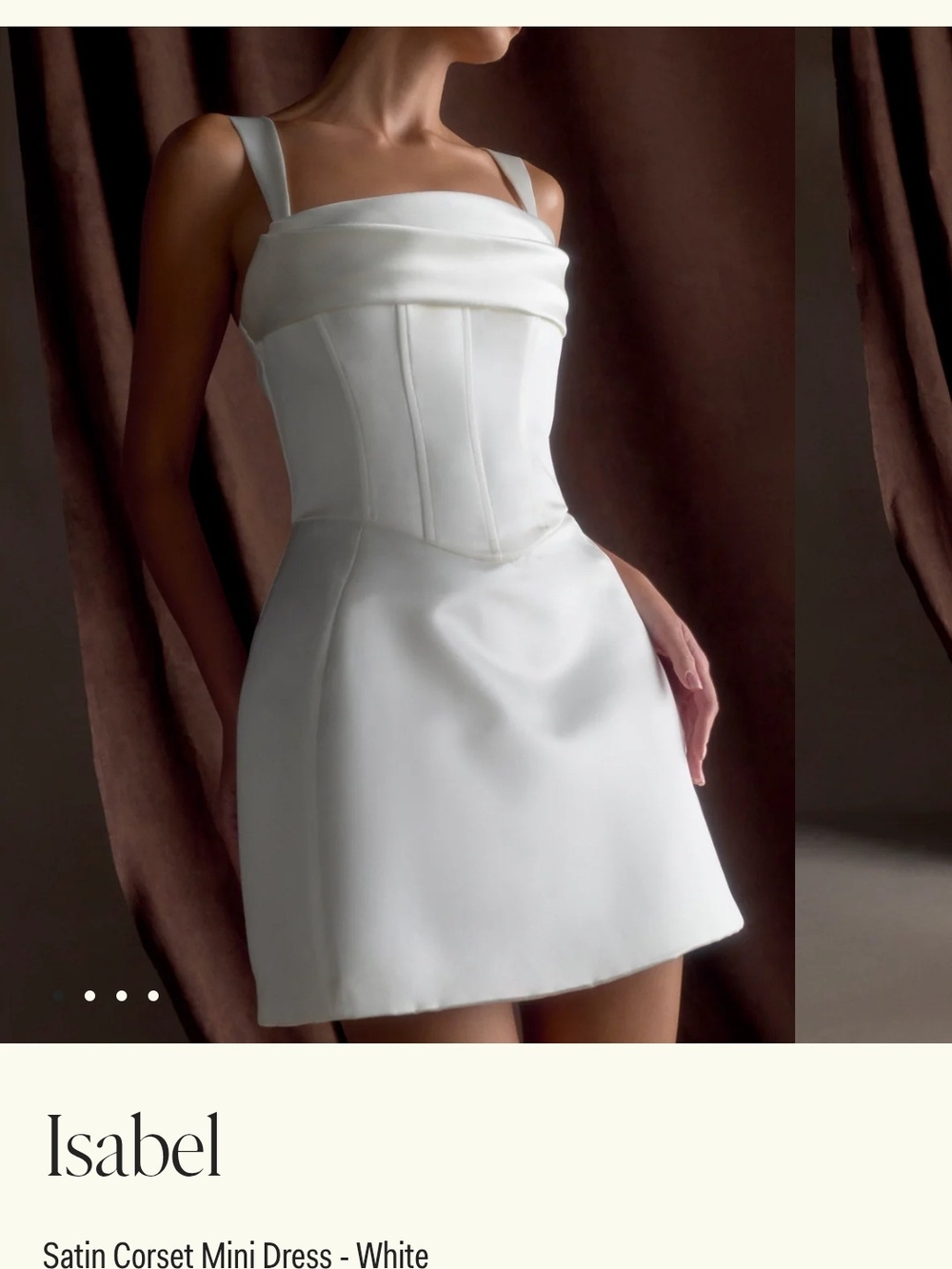 Mishka White Satin Corset Mini Dress